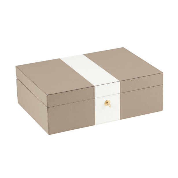 Caseta pentru bijuterii cu doua tavite, GOLD