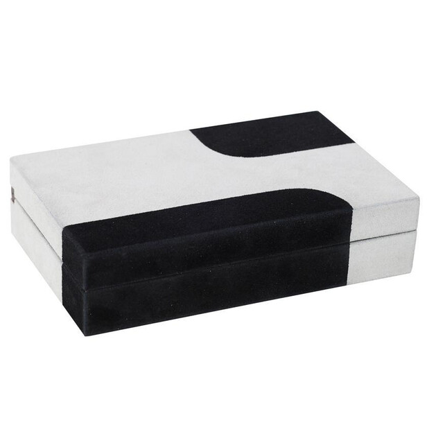 Joc de Poker din lemn de nuc si piele de caprioara, white/black, FLOW