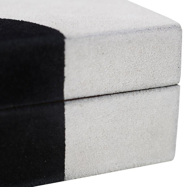 Joc de Poker din lemn de nuc si piele de caprioara, white/black, FLOW