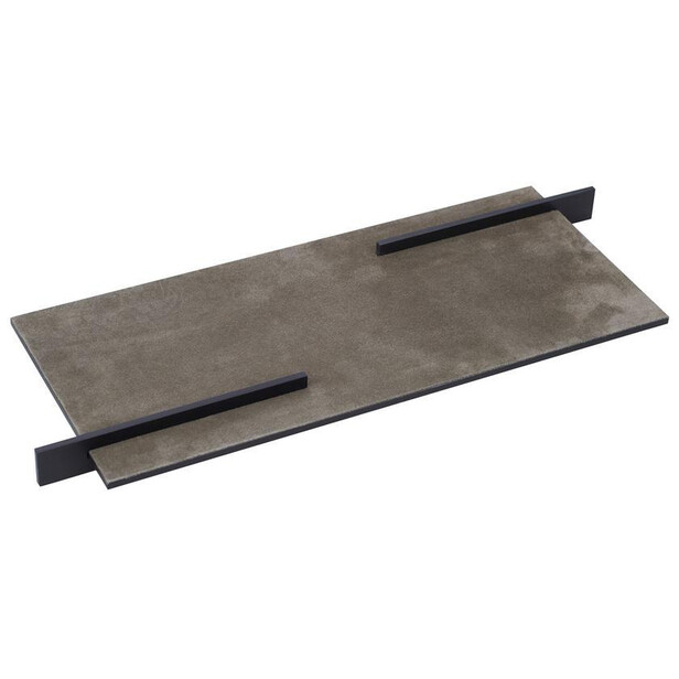 MALAPARTE – Tavă dreptunghiulară din piele întoarsă maro cu detalii din metal patinat