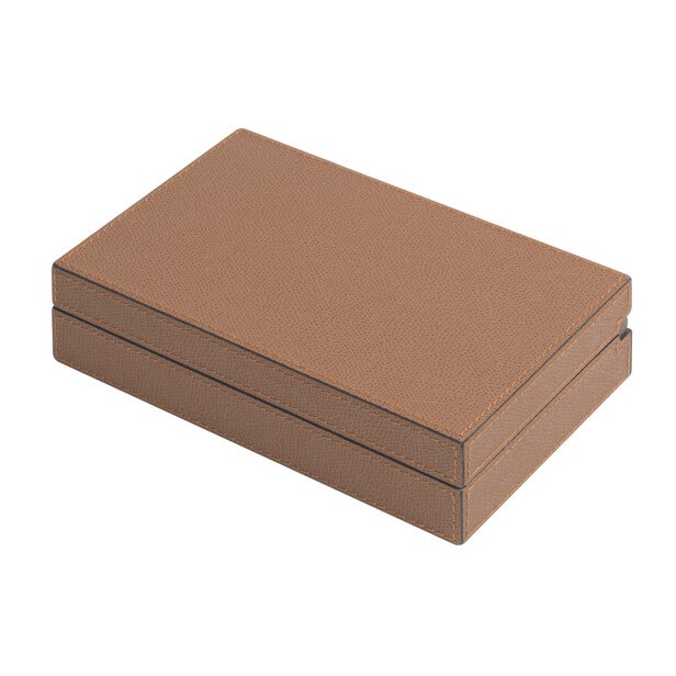 Set de carti de joc si zaruri din lemn de nuc si piele ROYAL