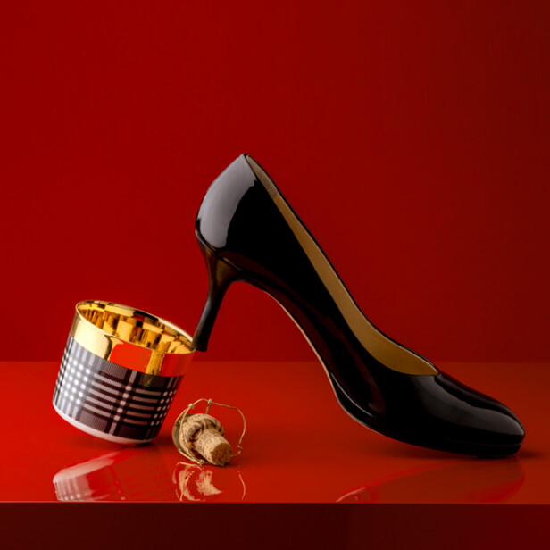 SIP OF GOLD – Pocal de șampanie FASHION GLENCHECK cu interior placat cu aur de 24K