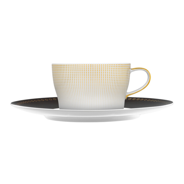 Ceasca pentru ceai sau cappucino cu farfurie universala, AUREOLE CLAIR DE LUNE