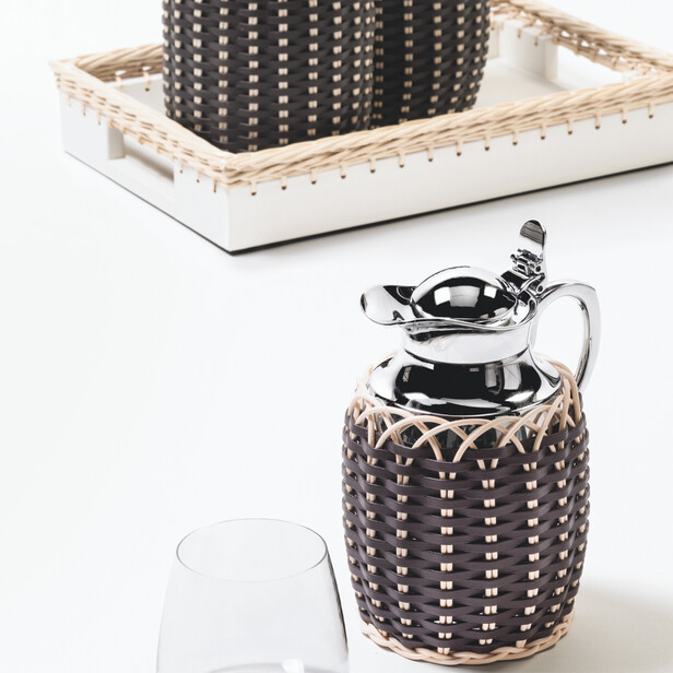 Carafa (termos) cu ratan si piele 1.5 L, Villandry