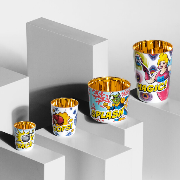 SIP OF GOLD – Pahar pentru apă FUN FAIRY cu interior placat cu aur de 24K