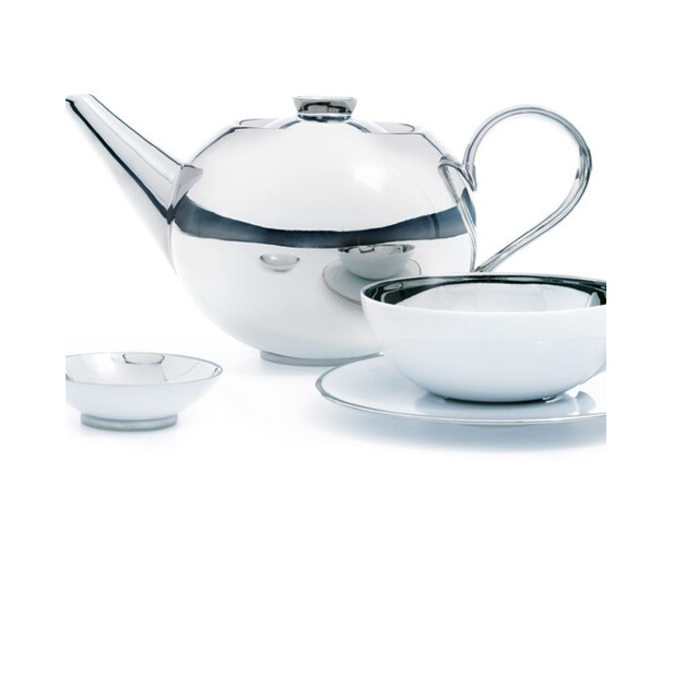 Ceainic placat cu platina, cu strecuratoare, TREASURE PLATINUM