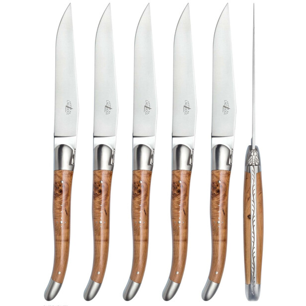 Set 6 cutite cu maner din lemn de ienupar, finisaj satinat FORGE DE LAGUIOLE
