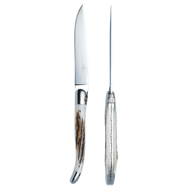 Set 6 cutite cu maner din corn de cerb, finisaj lucios FORGE DE LAGUIOLE