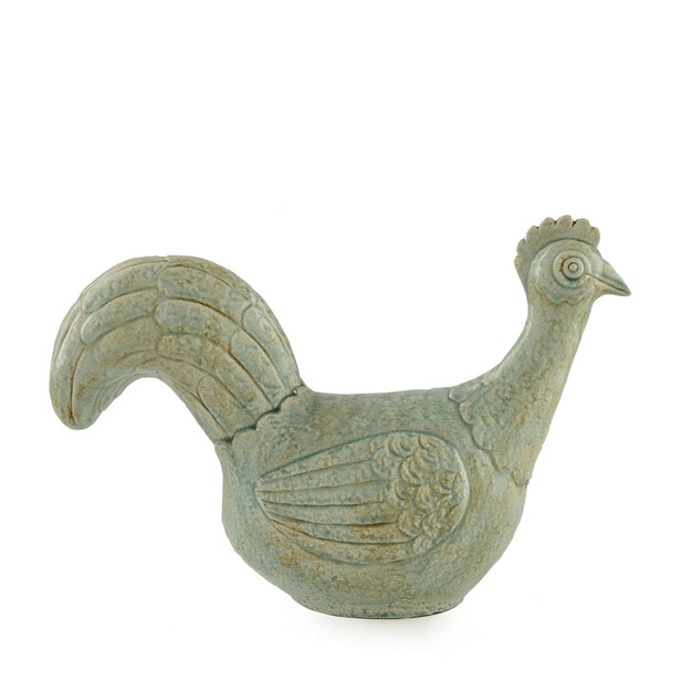 Statueta pui din ceramica verde POP LOW COCK