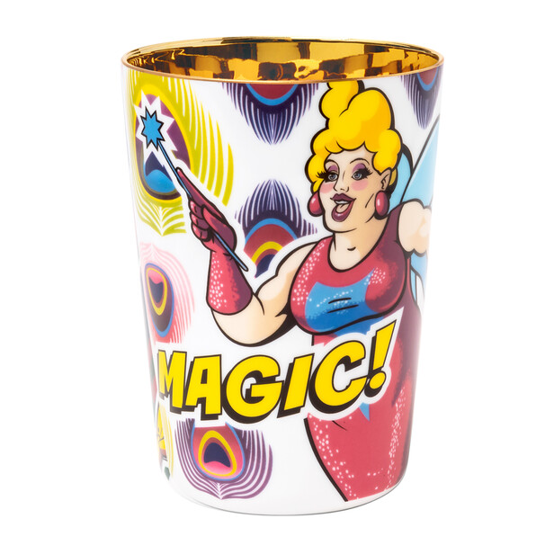 SIP OF GOLD – Pahar pentru apă FUN FAIRY cu interior placat cu aur de 24K