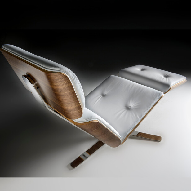 Sezlong din piele alba ARMADILLO 7 - design Rainer Bachschmid