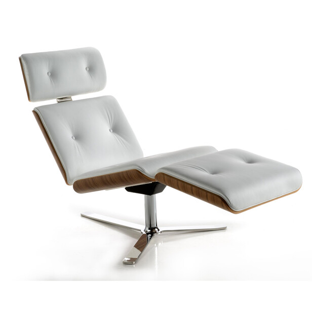 Sezlong din piele alba ARMADILLO 7 - design Rainer Bachschmid