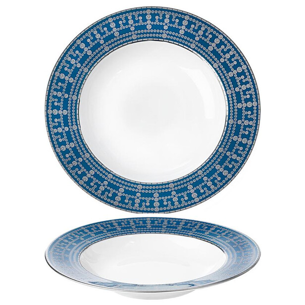 Farfurie pentru supa Tiara Prussian Blue Platine
