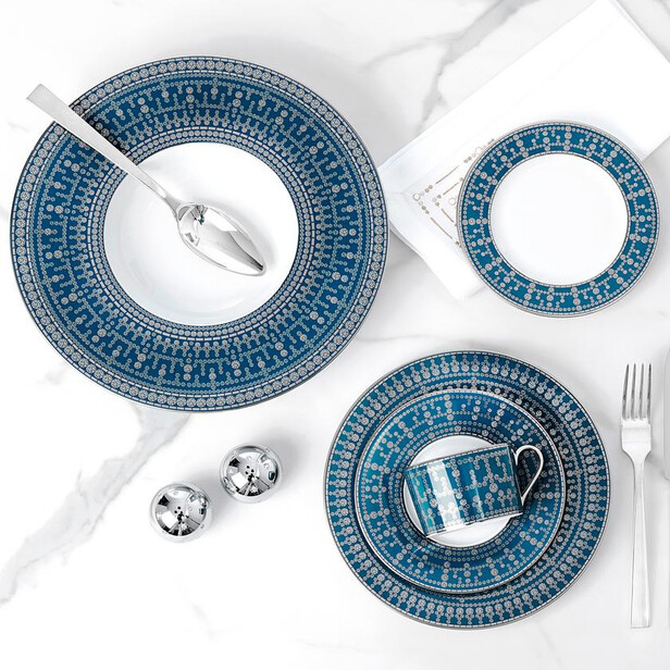 Farfurie pentru supa Tiara Prussian Blue Platine