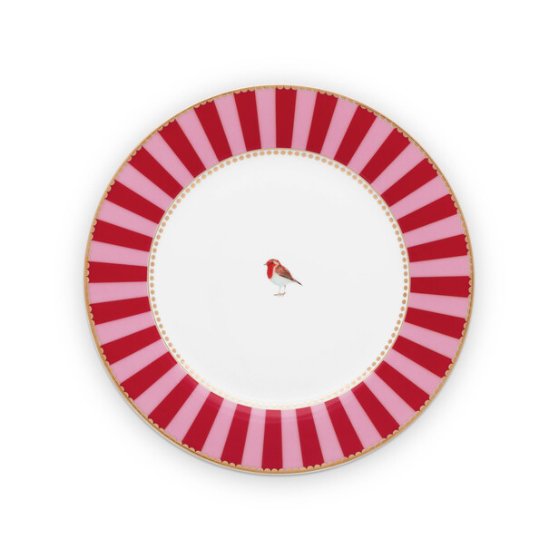 LOVE BIRDS RED STRIPES – Set 6 farfurii pentru aperitive din porțelan fin