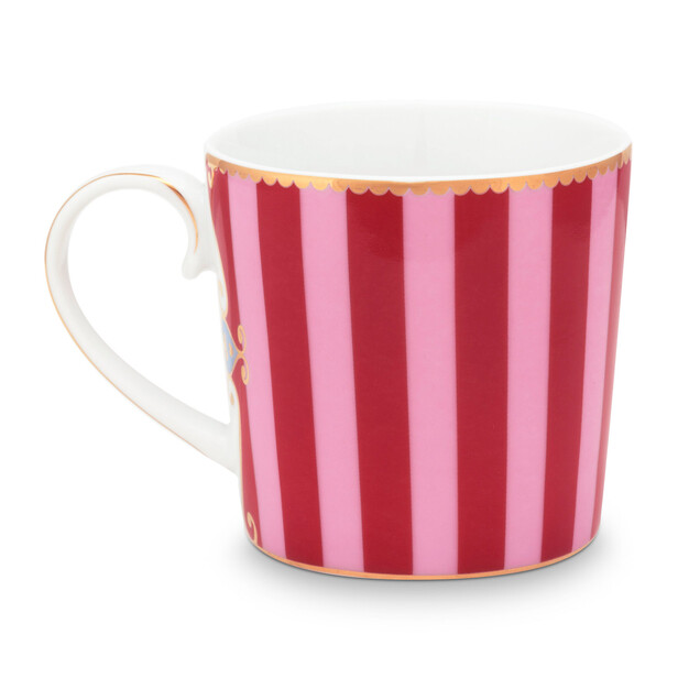 LOVE BIRDS MEDALION RED STRIPES – Set 6 căni mici din porțelan fin