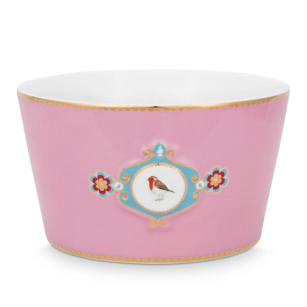 LOVE BIRDS PINK – Set 4 boluri diam. 15 cm din porțelan fin