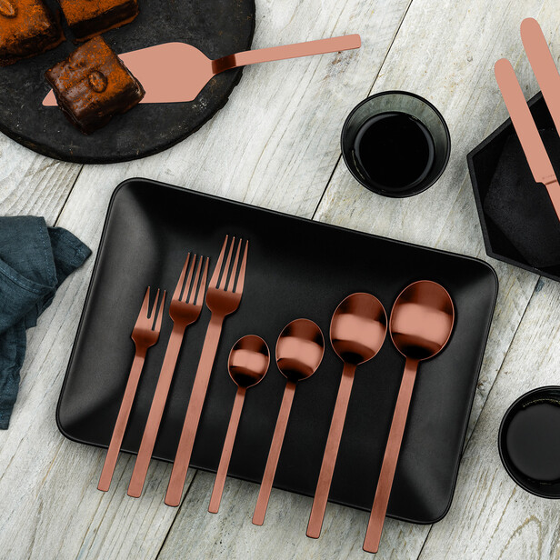 STILE BRONZO – Tacâmuri din inox premium cu finisaj bronz by Pininfarina