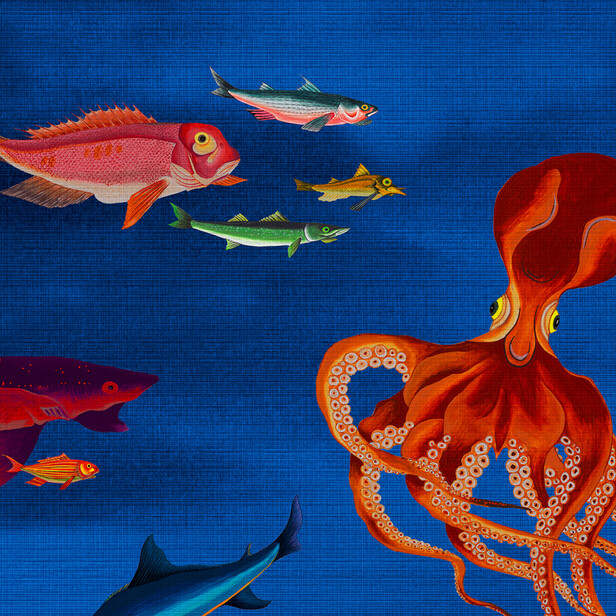 ITO – Tapet panoramic inspirat de picturile japoneze ale lui Ito Jakuchu