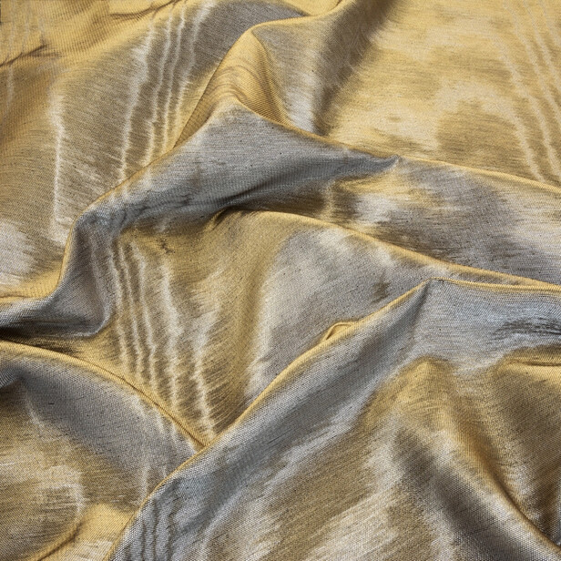 INTERACTION – Draperie moiré bicoloră cu efect metalic argintiu-auriu