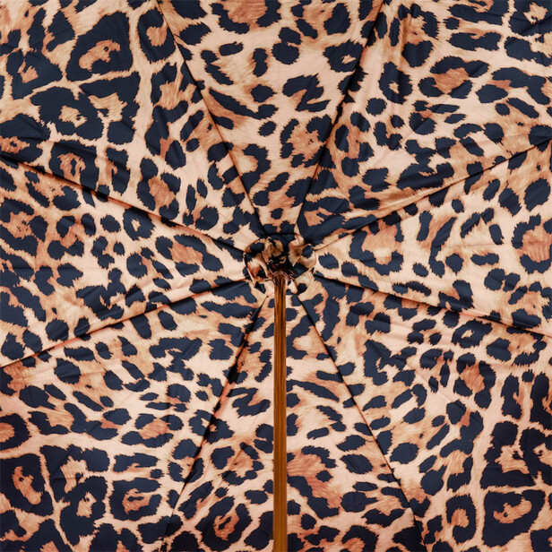 LEOPARD – Umbrelă damă ciclamen cu interior animal print și mâner decorativ