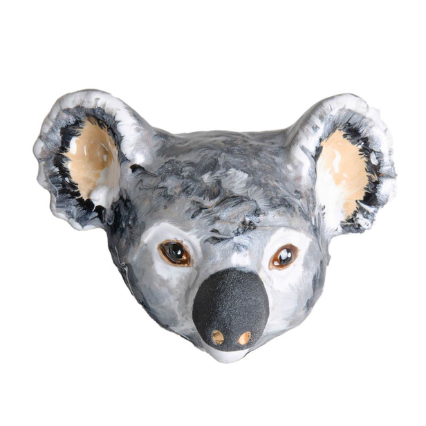 KOALA – Umbrelă damă bej cu interior frunze multicolore și mâner decorativ