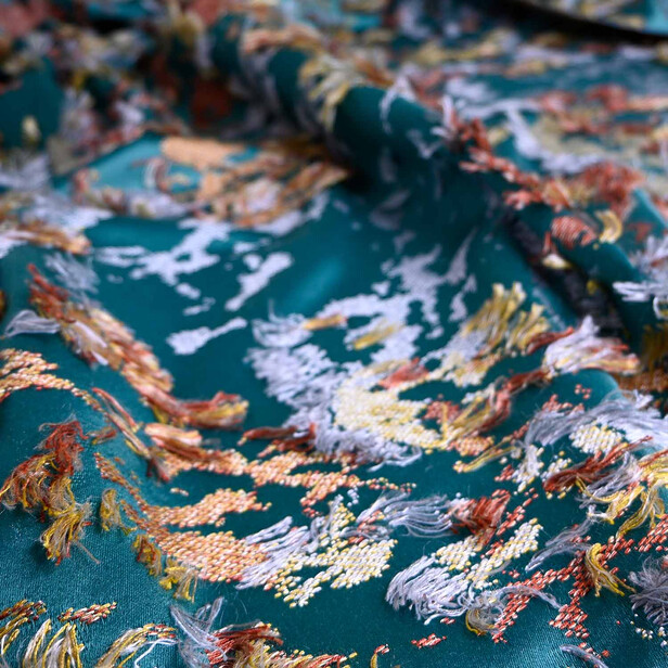 LELIO – Jacquard de satin multicolor cu efect lansé-découpé, Nobilis Paris