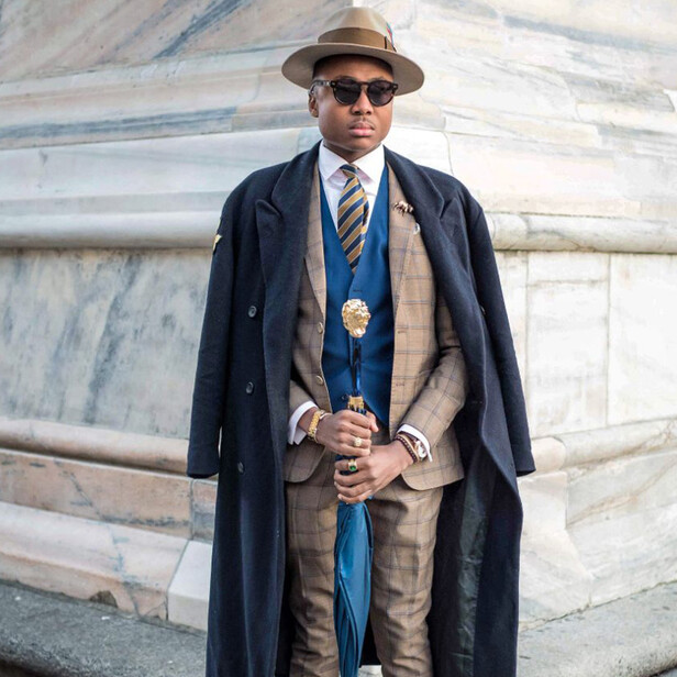 LION BLUE – Umbrelă bărbați albastră cu mâner decor Leu auriu