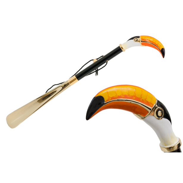 TOUCAN GOLD – Încălțător negru cu cap de tucan realist | Pasotti