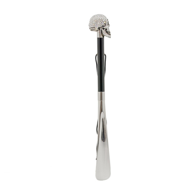 SWAROVSKI SKULL – Încălțător argintiu cu detalii negre | Pasotti