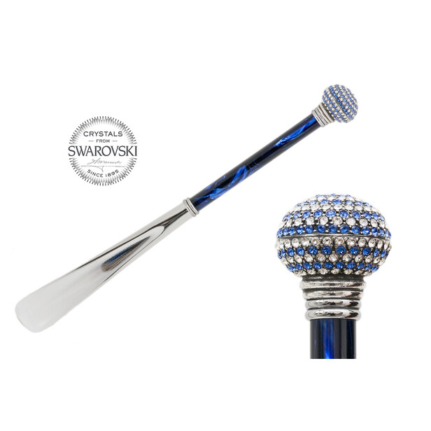 BICOLOR SWAROVSKI – Încălțător albastru cu detalii argintii | Pasotti