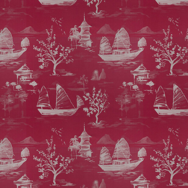 AKITA – Jacquard toile de Jouy cu pagode și corăbii, 40.000 Martindale