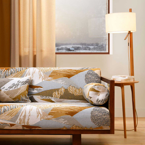 ALTITUDE – Țesătură decorativă din colecția Borealis, cu peisaj scandinav pictural