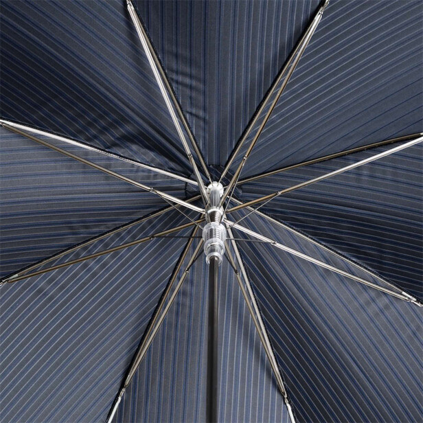 DANDY 2 – Umbrelă bărbați bleumarin cu dungi fine și mâner metalic