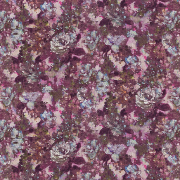 BLOOMING BAROQUE – Țesătură florală din vâscoză și in cu imprimeu acuarelă