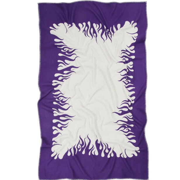 Pled bicolor violet / alb din lana merinos TRIENNALE2
