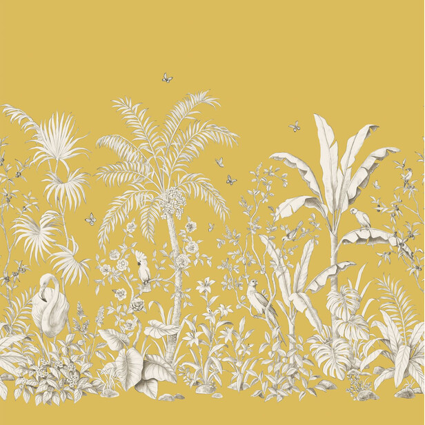 PAPILLONS Tapet Panoramic – Chinoiserie tropicală, vinil de lux