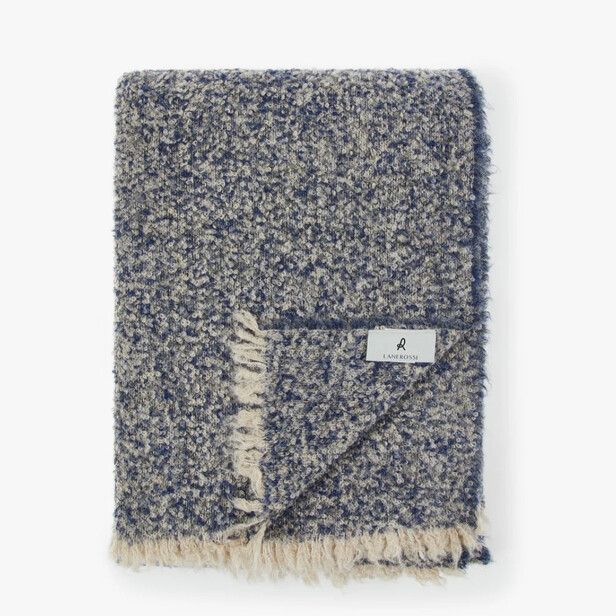 BOGOTÁ BLUE – Pătură de Lux din Alpaca Bouclé