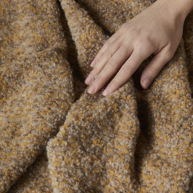 BOGOTÁ ORANJE – Pătură din Alpaca Bouclé, Ultra-Moale, Fabricată în Italia
