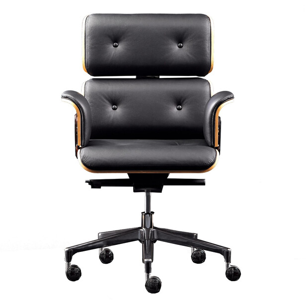 ARMADILLO 2 Scaun pentru birou din piele neagra - design Rainer Bachschmid