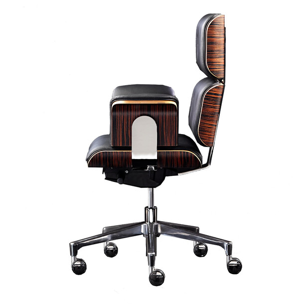 ARMADILLO 2 Scaun pentru birou din piele neagra - design Rainer Bachschmid