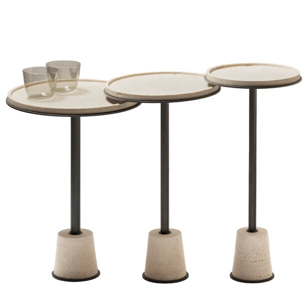 Set de 3 masute din marmura, SORRENTO by Giobagnara