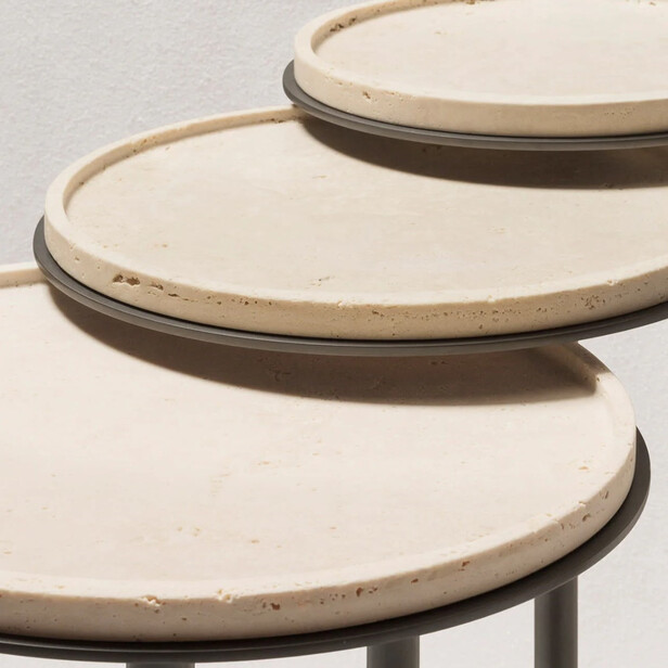 Set de 3 masute din marmura, SORRENTO by Giobagnara