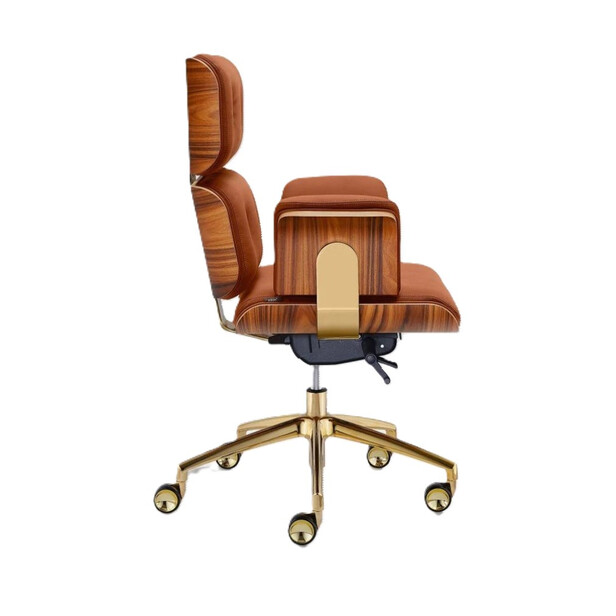 ARMADILLO 2 Scaun pentru birou din piele cognac - design Rainer Bachschmid