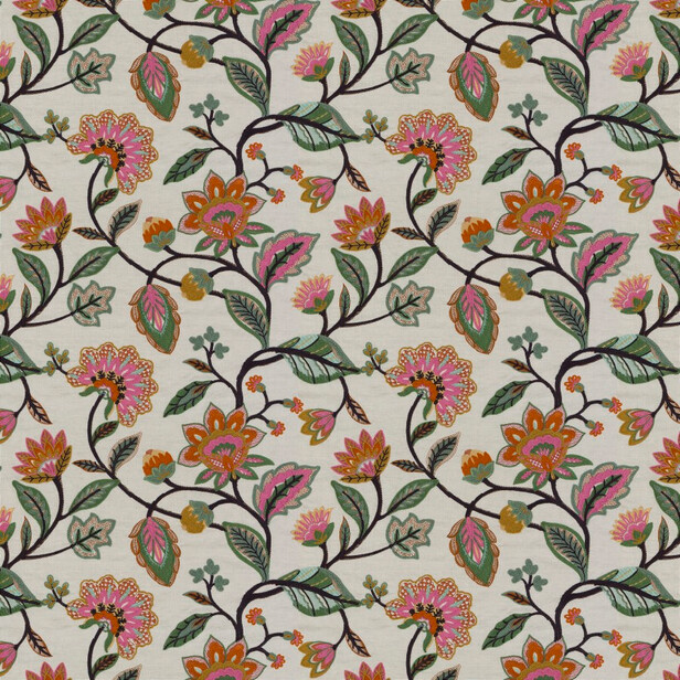 LAND OF ART – Țesătură pentru draperie brodată cu motive florale