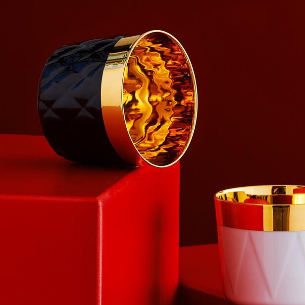 SIP OF GOLD – Pocal de șampanie BLACK CUSHION cu interior placat cu aur de 24K