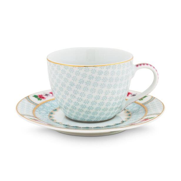 Set 6 cesti pentru espresso, cu farfurie, BLUSHING BIRDS white