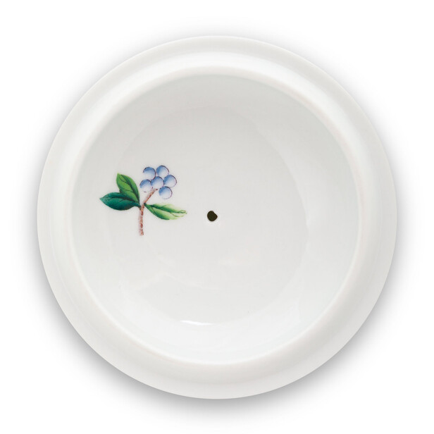 Bol cu capac pentru zahar, design floral si pasari BLUSHING BIRDS blue