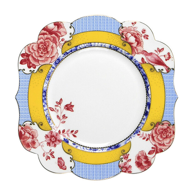 Set 6 farfurii pentru mic dejun, decor floral multicolor ROYAL