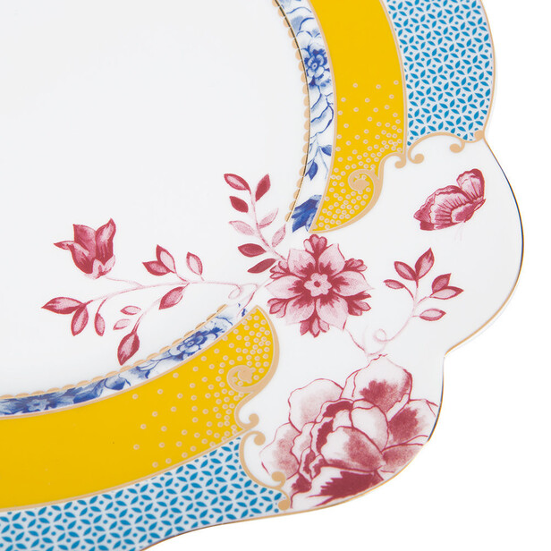 Set 6 farfurii pentru mic dejun, decor floral multicolor ROYAL